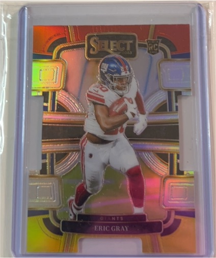 2023 Panini Select #74 Eric Gray Black and Red Prizms Die Cuts — front