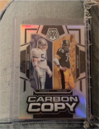 2024 Panini Mosaic #CC-13 Randy White / Joe Greene Carbon Copy Silver Prizm — front