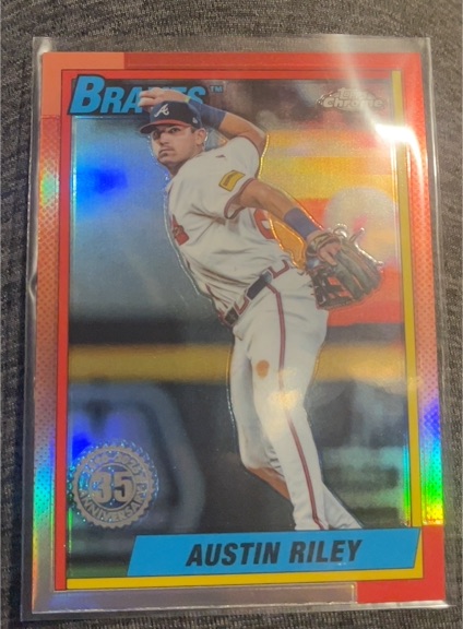 2025 Topps Chrome 1990 Topps Baseball 35th Anniversary #90CB-1 Austin Riley — front