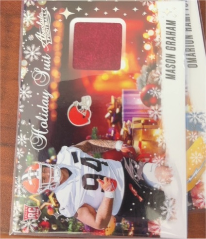 2025 Panini Absolute Football #HS-MGR Mason Graham Holiday Suit Patch RC — front
