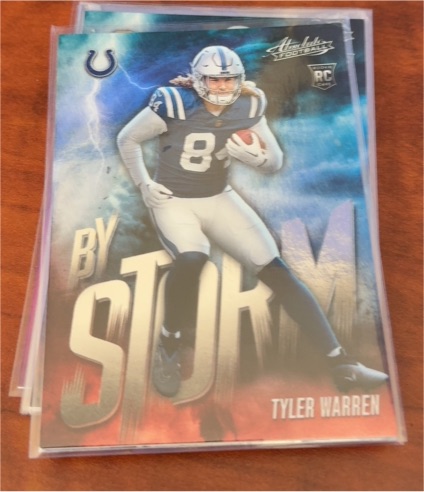 2025 Panini Absolute #20 Tyler Warren By Storm Rookie Card — front