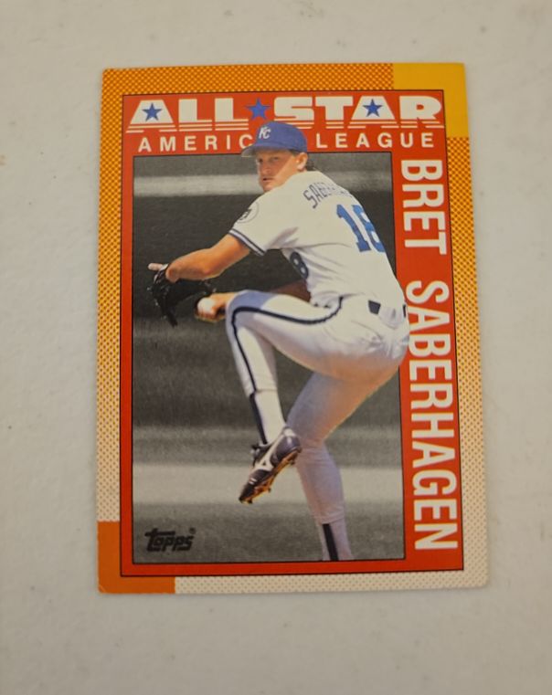 1990 Topps #393 Bret Saberhagen All Star Kansas City Royals — front