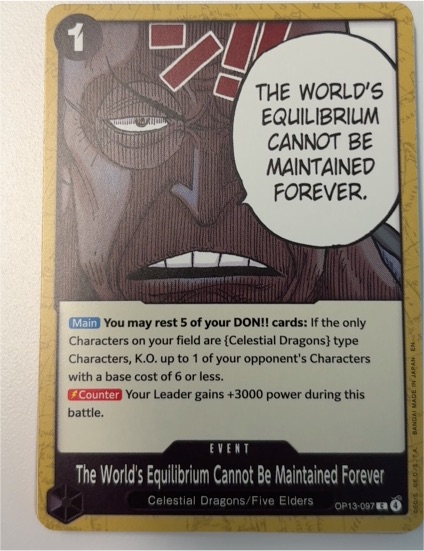 2025 One Piece OP13-097 The World's Equilibrium Cannot Be Maintained Forever — front