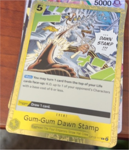 2025 One Piece Card Game OP13-117 Gum-Gum Dawn Stamp — front