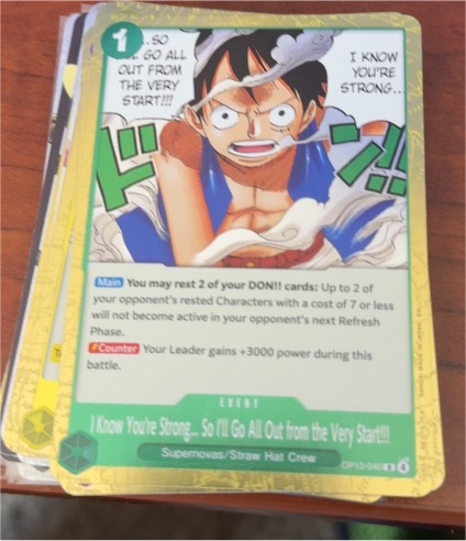 One Piece TCG OP13-040 I Know You're Strong... So I'll Go All Out from the Very Start!!! — front