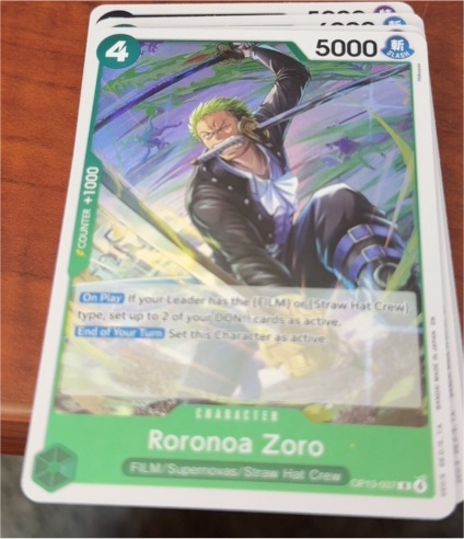 2023 One Piece TCG OP13-037 Roronoa Zoro — front