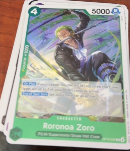 One Piece Card Game OP13-037 Roronoa Zoro Carrying On His Will — front
