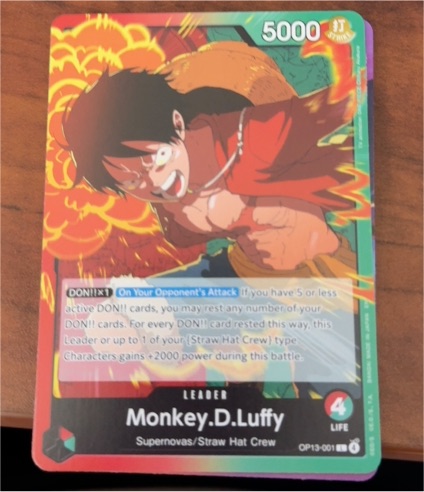 One Piece Card Game OP13-001 Monkey.D.Luffy — front