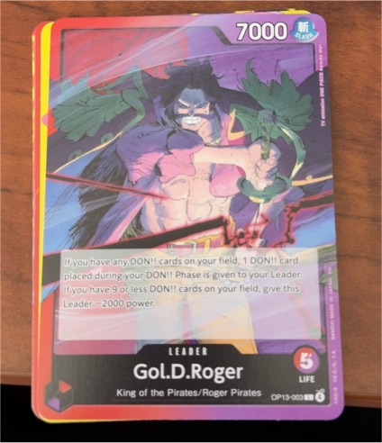 One Piece TCG OP13-003 Gol.D.Roger Leader Carrying On His Will — front