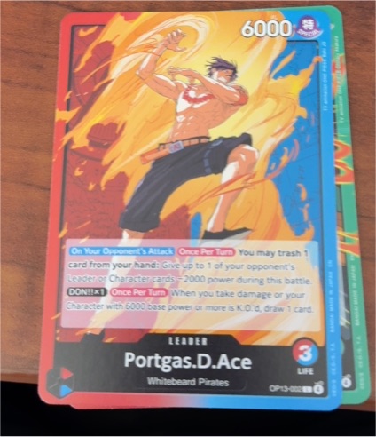 Portgas.D.Ace Leader OP13-002 Carrying on His Will One Piece — front