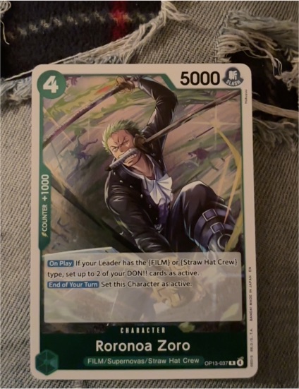 One Piece Card Game OP13-037 Roronoa Zoro Carrying On His Will — front