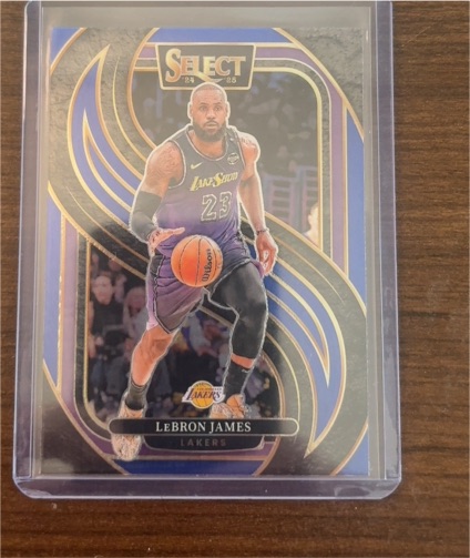 2024-25 Panini Select #111 LeBron James Premier Level Blue Wave Lakers — front