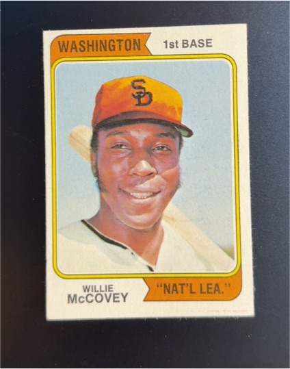 1974 Topps #250 Willie McCovey Washington Variation — front