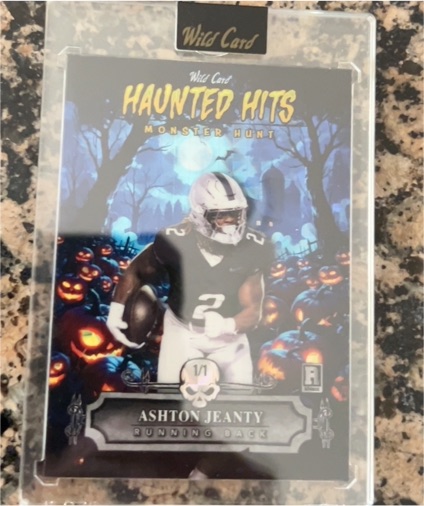 2025 Wild Card Haunted Hits Monster Hunt #HHCC-AJ Ashton Jeanty — front