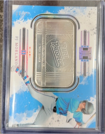2025 Panini Impeccable #PJ Morland 1 Troy Oz Silver Bar — front