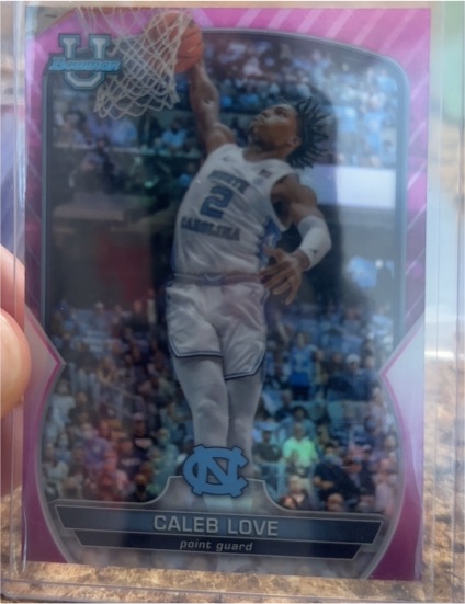 2022-23 Bowman University Chrome #89 Caleb Love — front