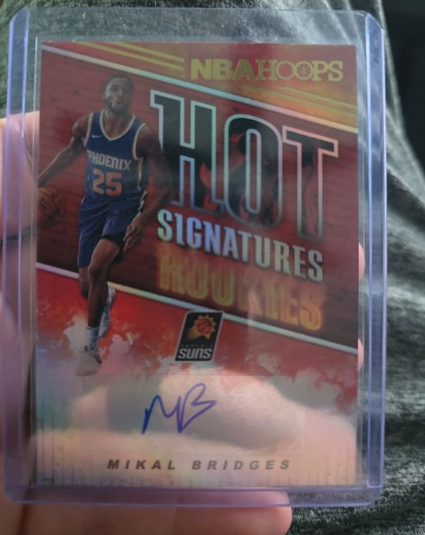 2018-19 Panini NBA Hoops Hot Signatures Rookie #HSR-MB Mikal Bridges — front