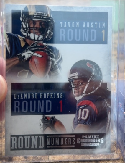 2013 Panini Contenders Round Numbers #3 DeAndre Hopkins / Tavon Austin — front