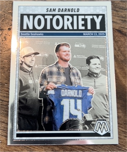 2025 Panini Mosaic #9 Sam Darnold Notoriety — front