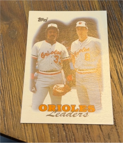 1988 Topps #51 Orioles Leaders Cal Ripken Jr. Eddie Murray — front