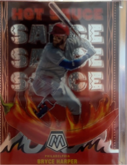 2022 Panini Mosaic #HS-3 Bryce Harper Hot Sauce — front