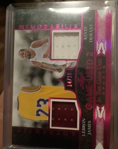 2024 Leaf In The Game Used #IG2 Kevin Durant LeBron James Dual Memorabilia — front