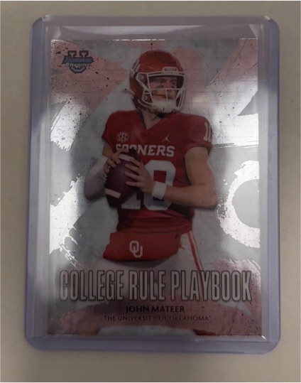 2025 Bowman Chrome University #CRP-14 John Mateer College Rule Playbook — front