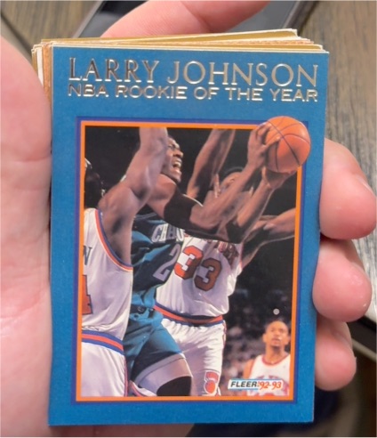 1992-93 Fleer #2 Larry Johnson NBA Rookie of the Year — front