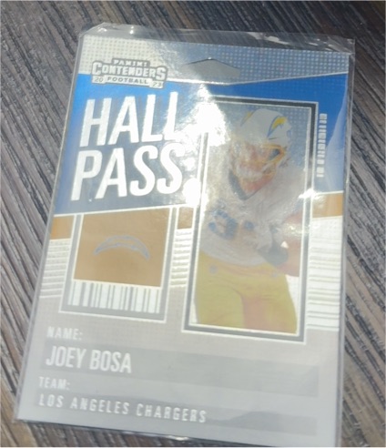2023 Panini Contenders #10 Joey Bosa Hall Pass — front