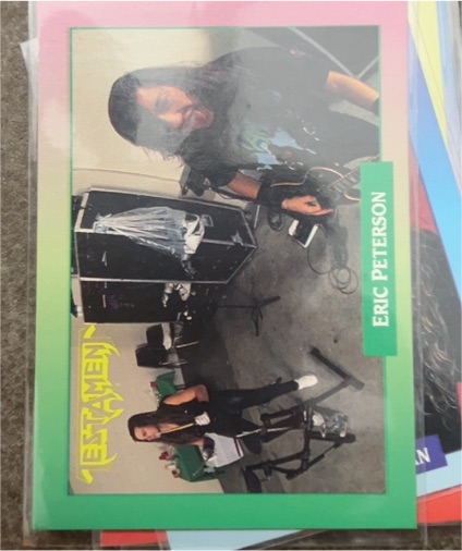 1991 Eric Peterson Testament Rock Card — front