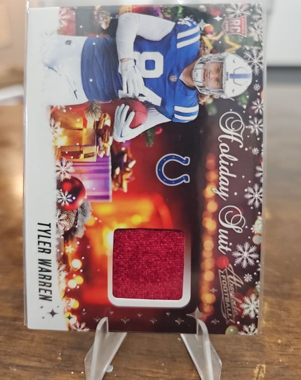 2025 Panini Absolute #HS-TWN Tyler Warren Holiday Suit Patch Colts RC — front