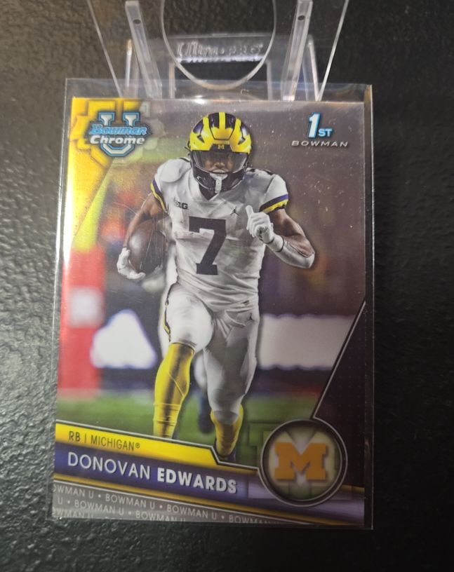 2023 Bowman University Chrome #42 Donovan Edwards — front