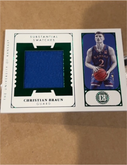 2022-23 Panini Chronicles Draft Picks Encased Substantial Swatches #ES-CBR Christian Braun — front