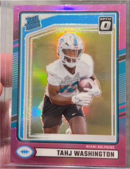2024 Donruss Optic Rated Rookies Preview Pink #346 Tahj Washington — front