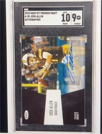 2018 Sage Hit Premier Draft #A-38 Josh Allen Autographed — front