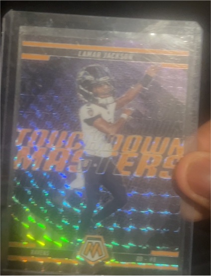 2020 Panini Mosaic Throwdown Masters #TD-1 Lamar Jackson — front