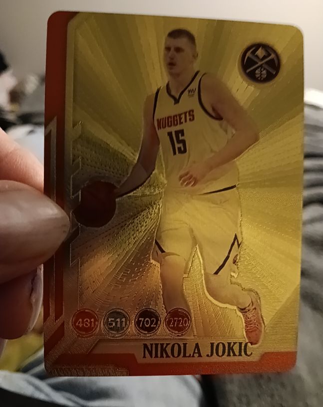 2023 NBA All Stars #1 Nikola Jokic Gold Foil Game Card — front