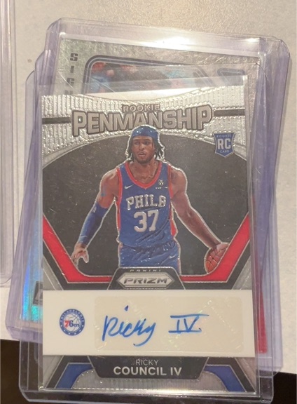 2023-24 Panini Prizm Rookie Penmanship #RP-RCI Rickey Council IV — front