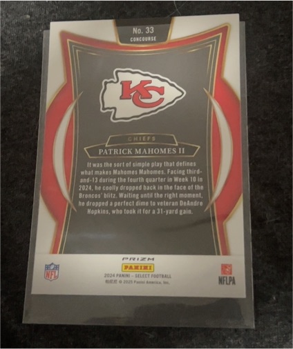 2024 Panini Select #33 Patrick Mahomes II — front