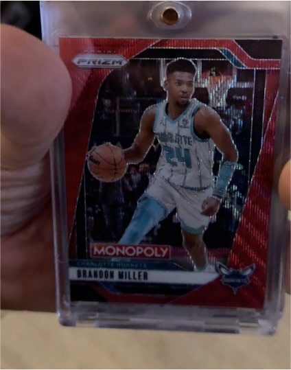 2024-25 Panini Prizm Monopoly #32 Brandon Miller Ruby Wave Prizm — front