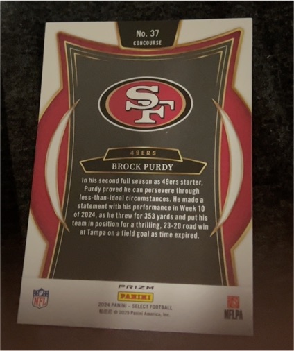 2024 Panini Select #37 Brock Purdy — front