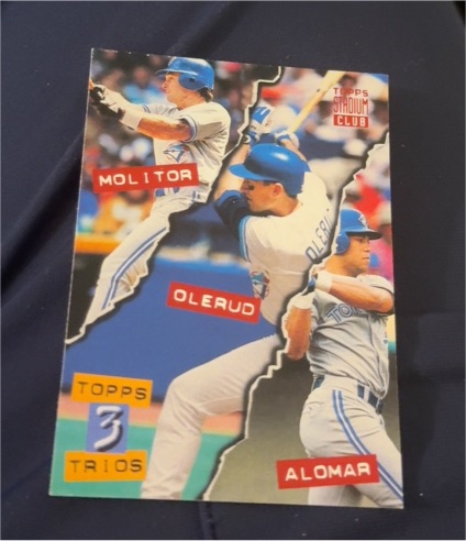 1994 Topps Stadium Club #110 Paul Molitor / John Olerud / Roberto Alomar — front