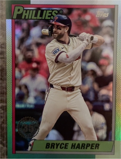 2025 Topps Update #U90-15 Bryce Harper 1990 Topps Baseball 35th Anniversary — front