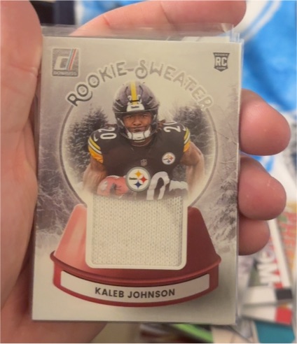 2025 Panini Donruss Rookie Sweater #SWE-KJN Kaleb Johnson — front