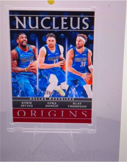 2024-25 Panini Origins Nucleus #13 Kyrie Irving, Luka Dončić, Klay Thompson — front