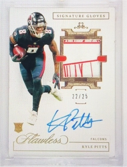 2021 Panini Flawless #SGL-KP Kyle Pitts Signature Gloves Rookie Auto /25 — front
