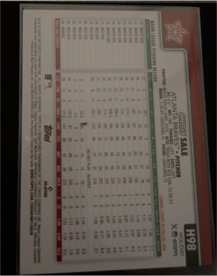 2025 Topps Holiday #H98 Chris Sale — front