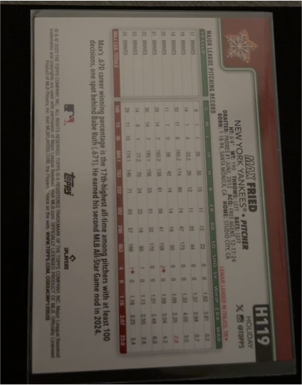2025 Topps Holiday #H119 Max Fried — front