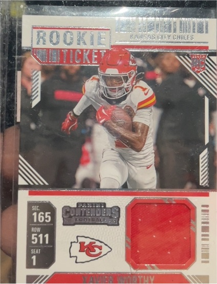 2024 Panini Contenders Rookie Ticket Swatches #RTS-XWY Xavier Worthy — front