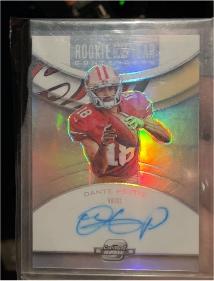 2018 Panini Contenders Optic #RYA-DP Dante Pettis Rookie of the Year Auto — front